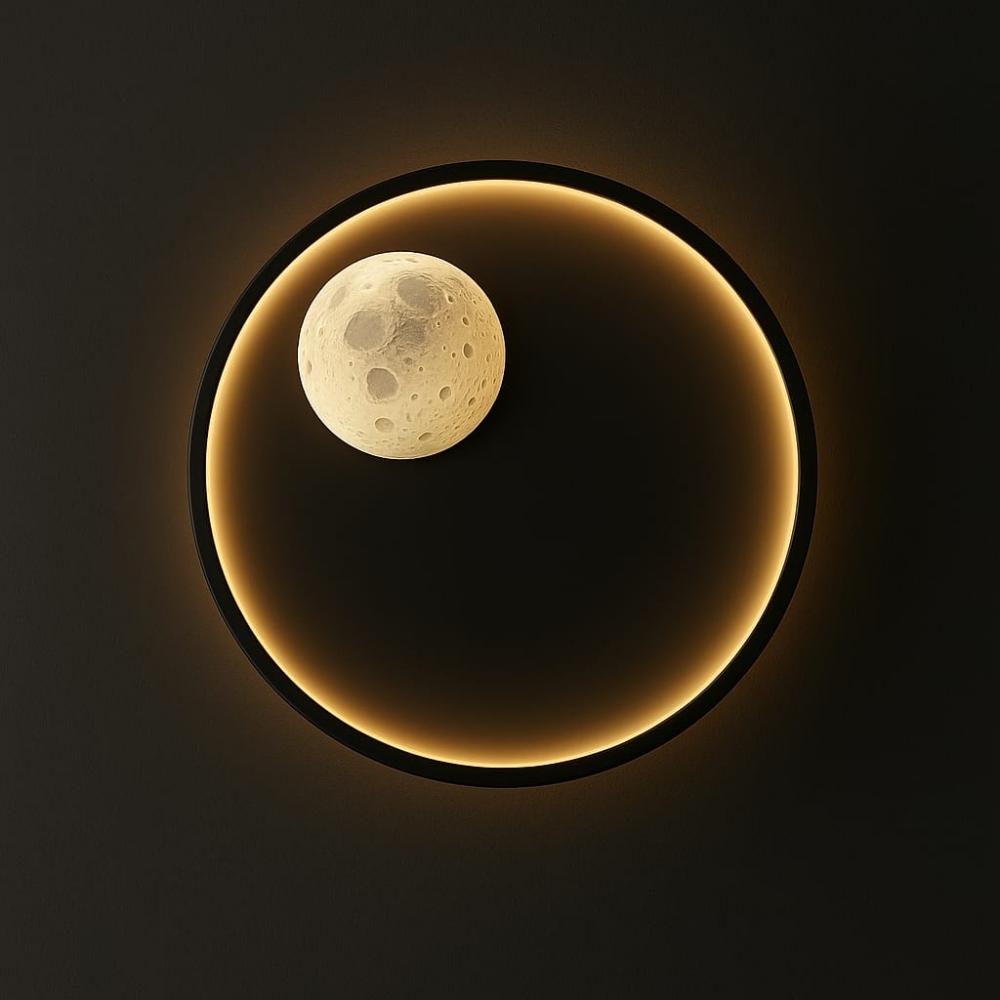 Aplica Led MoonAura neagra CCT 24W 30cm