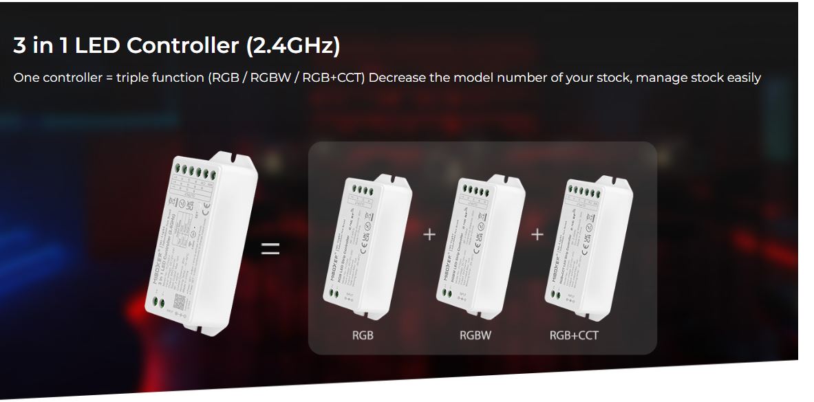 Controler multizona banda led RGB CCT 15A RF 12V 24V