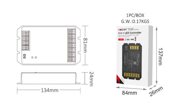 Controler multizona banda led RGB CCT 30A RF 12V 48V