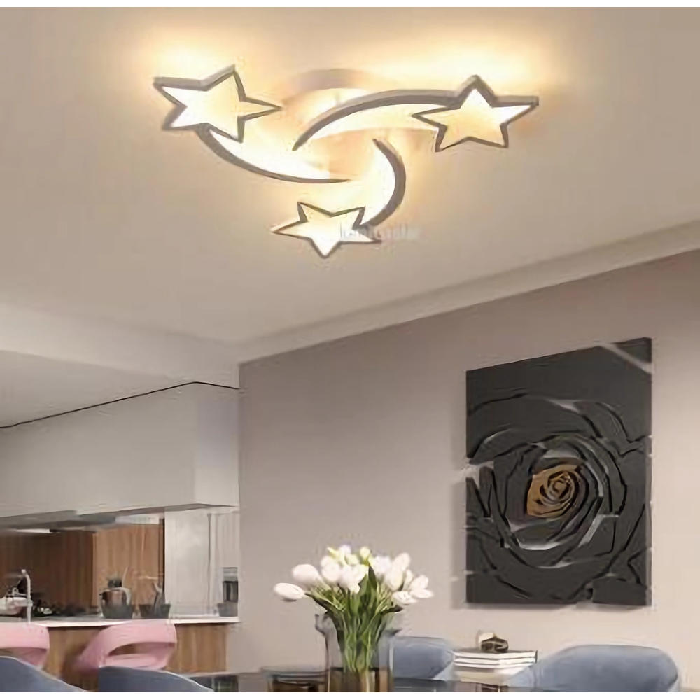 Lustra LED CCT alba cu telecomanda Stars 60W