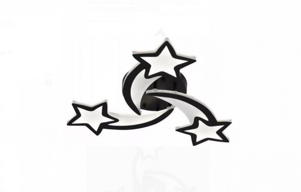Lustra LED CCT neagra cu telecomanda Stars 60W