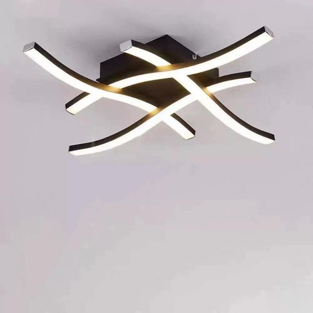 Lustra LED 4 Lines neagra 35cm 3 functii 28W