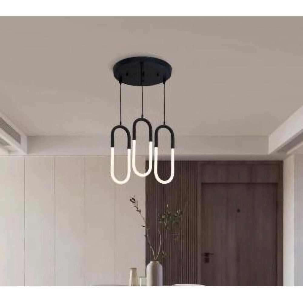 Lustra Led Moderna CCT cu telecomanda neagra 54W
