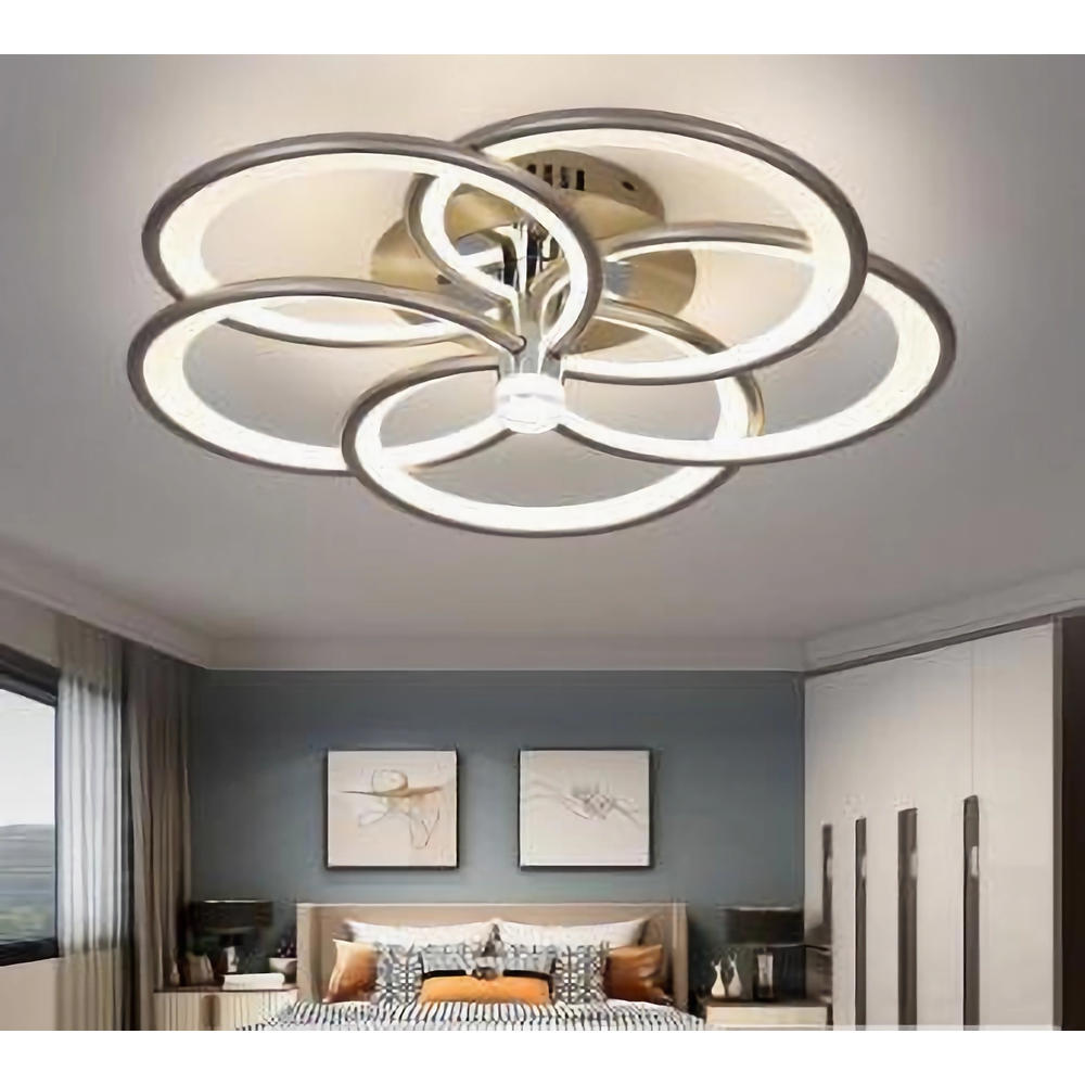 Lustra LED champagne CCT cu telecomanda 144W