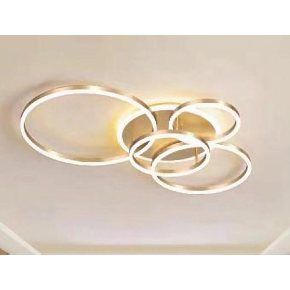 Lustra LED dimabila cu telecomanda 3 functii Gold 186W