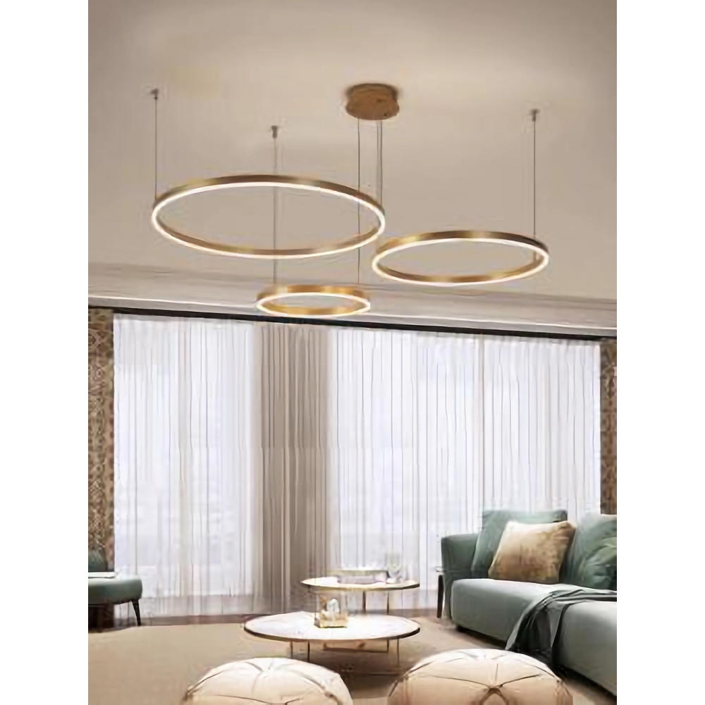 Lustra LED dimabila cu telecomanda 3 functii 40x60x80cm Gold 102W