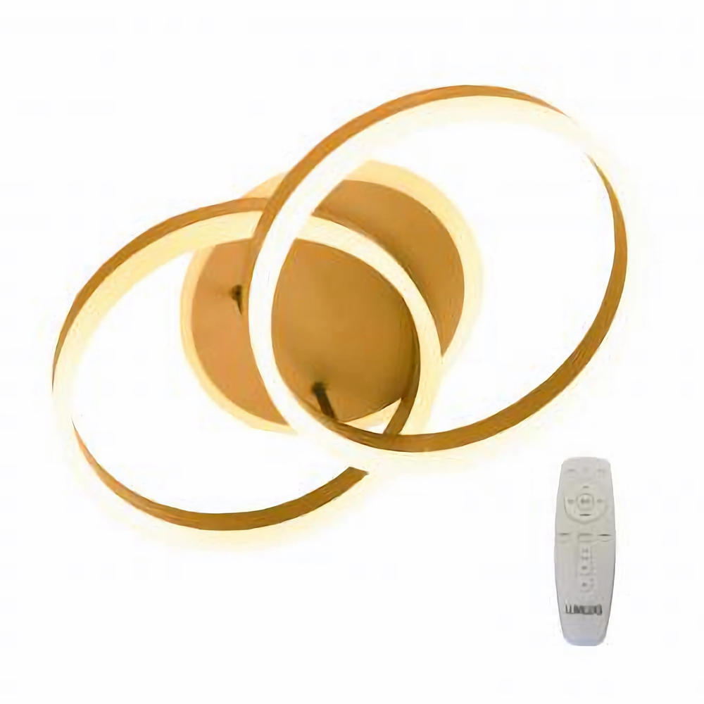 Lustra LED dimabila cu telecomanda 3 functii Gold 120W