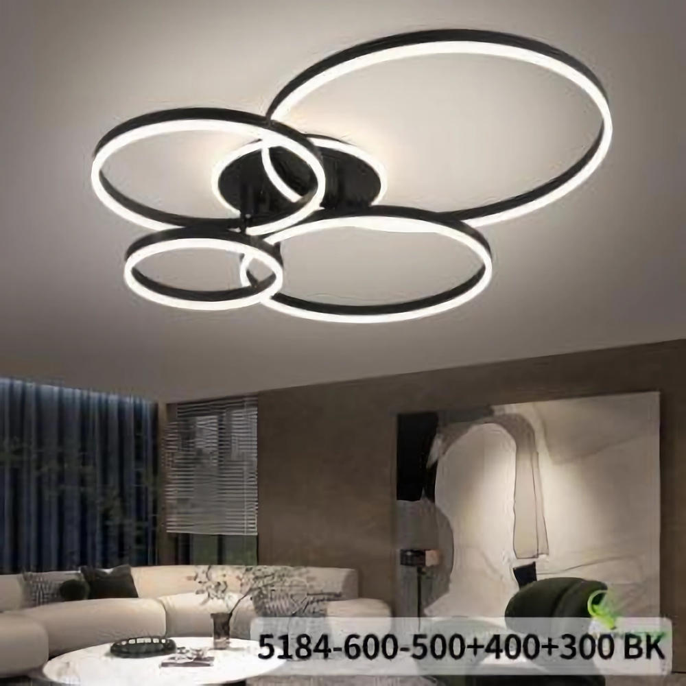 Lustra LED CCT cu telecomanda neagra 186W