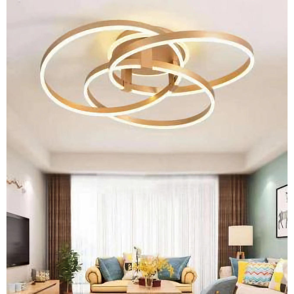 Lustra LED dimabila cu telecomanda 3 functii Gold 240W