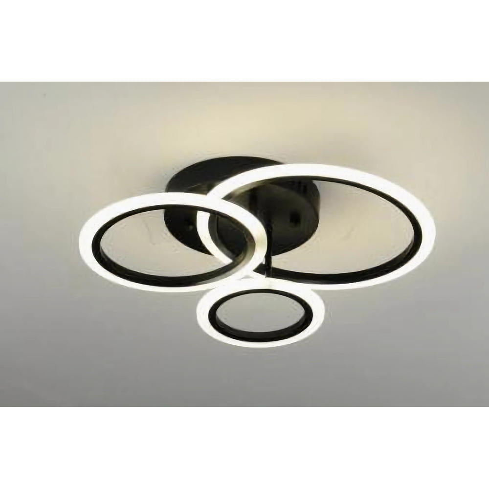 Lustra LED dimabila cu telecomanda 3 functii neagra 72W