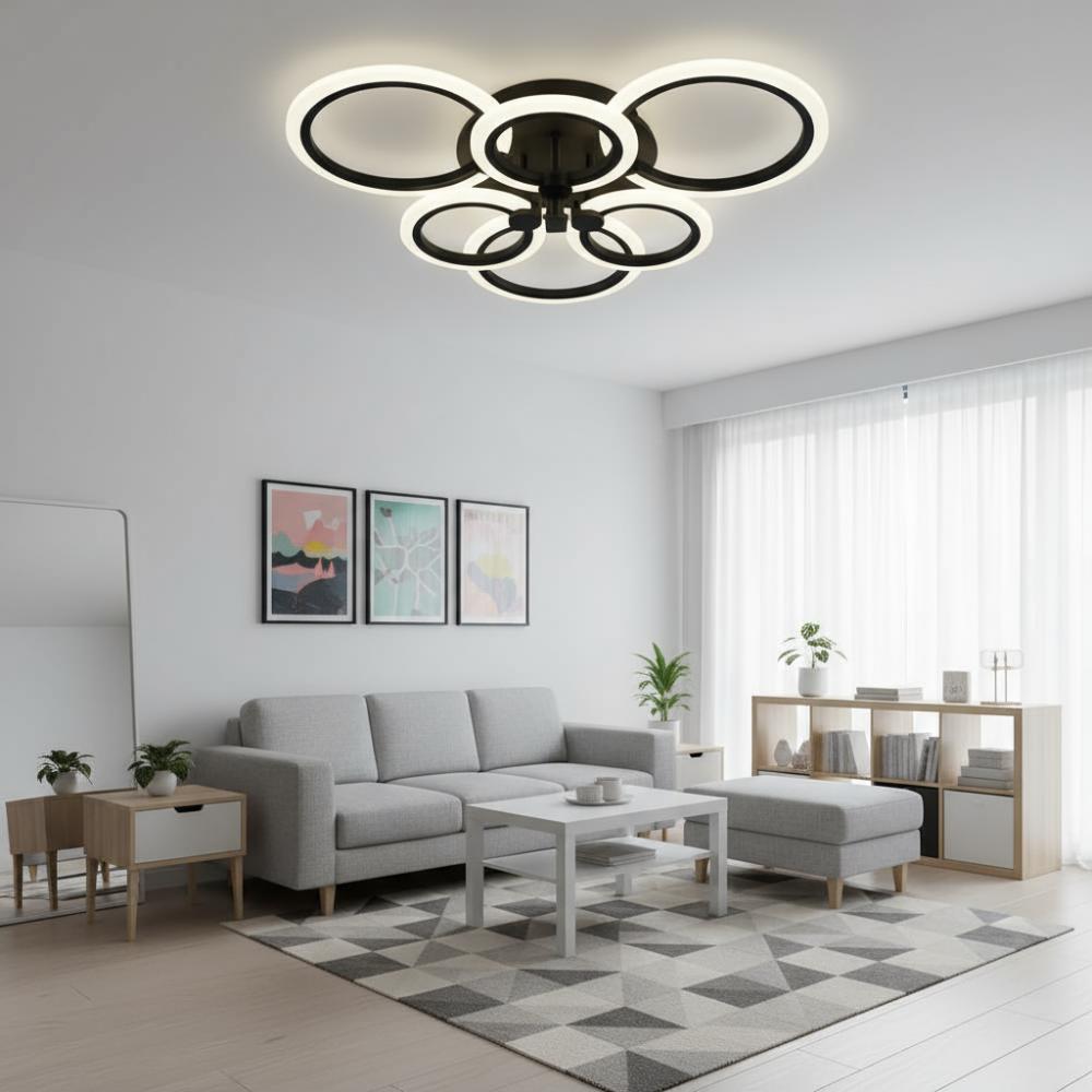 Lustra LED CCT neagra 84W