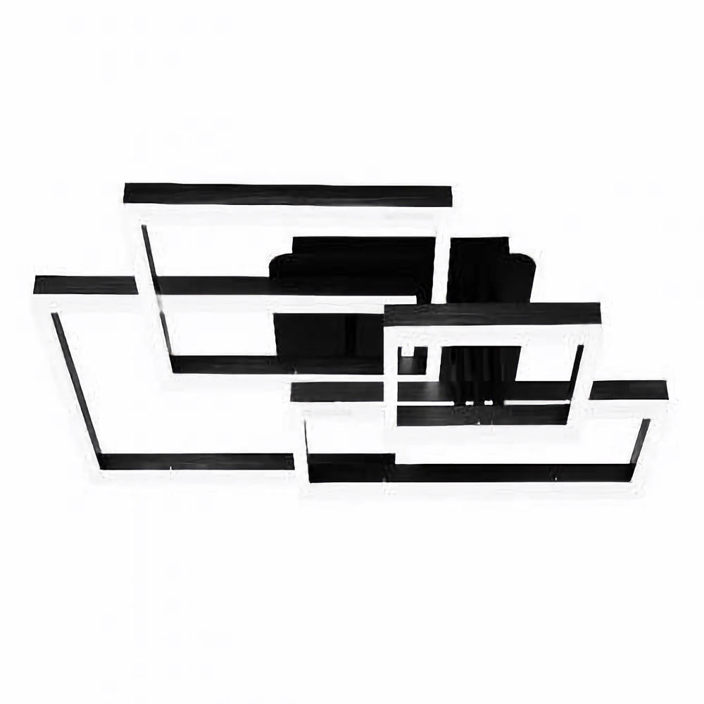 Lustra LED CCT cu telecomanda neagra 150W