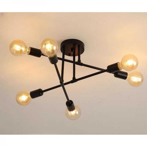 Lustra LED moderna 6 becuri Neagra