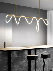 Lustra LED neonflex gold CCT cu telecomanda 80W 150cm