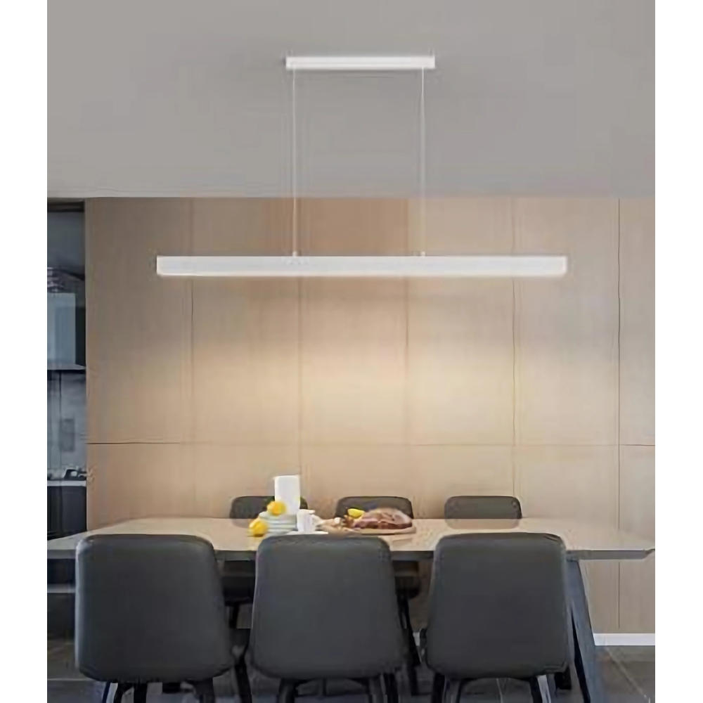 Lustra LED suspendata cu telecomanda CCT alba 120cm 36W