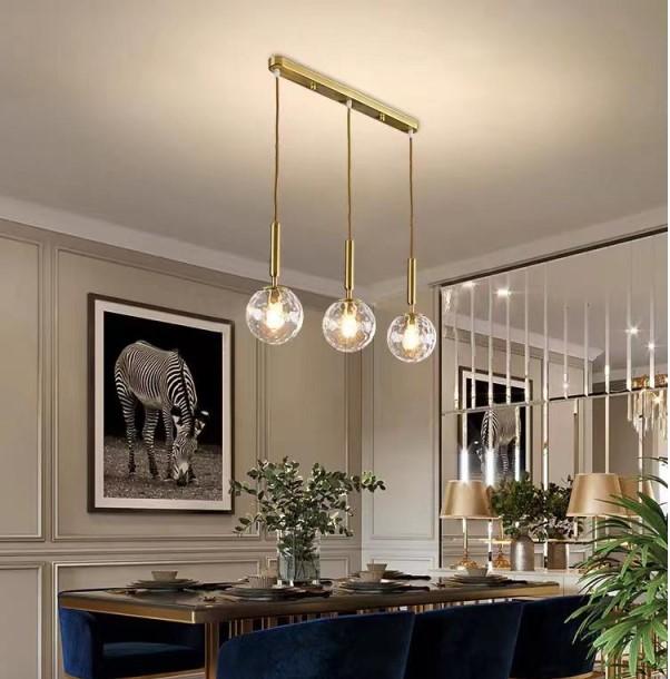 Lustra moderna 3x E27 globuri gold