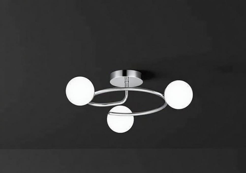 Lustra moderna Nordic silver 3xE27 globuri