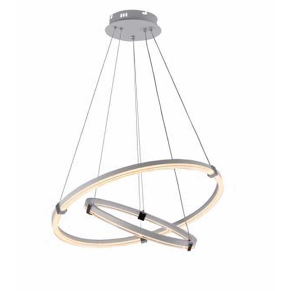Lustra suspendata dimabila cu telecomanda 2 cercuri Alba 112W