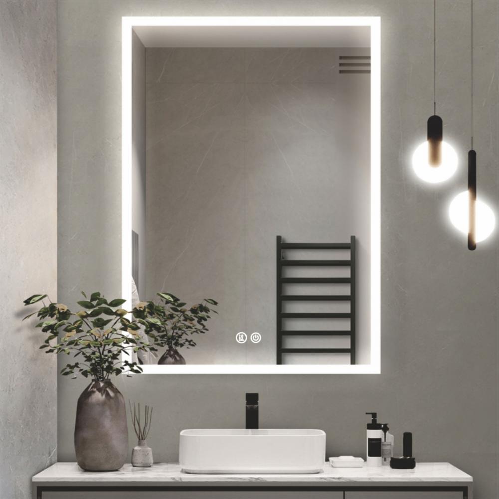 Oglinda LED 60x80 margine mata intrerupator touch dezaburire CCT Dimabila LL035 47W