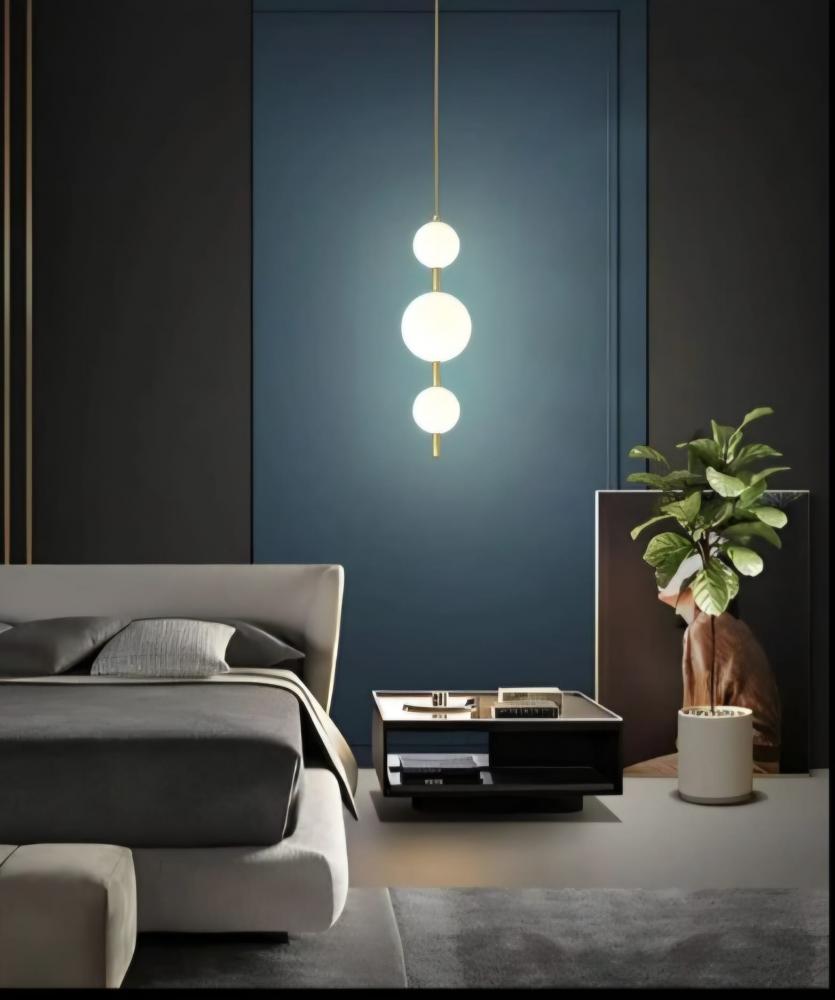 Pendul LED modern 3 globuri CCT Gold 50W