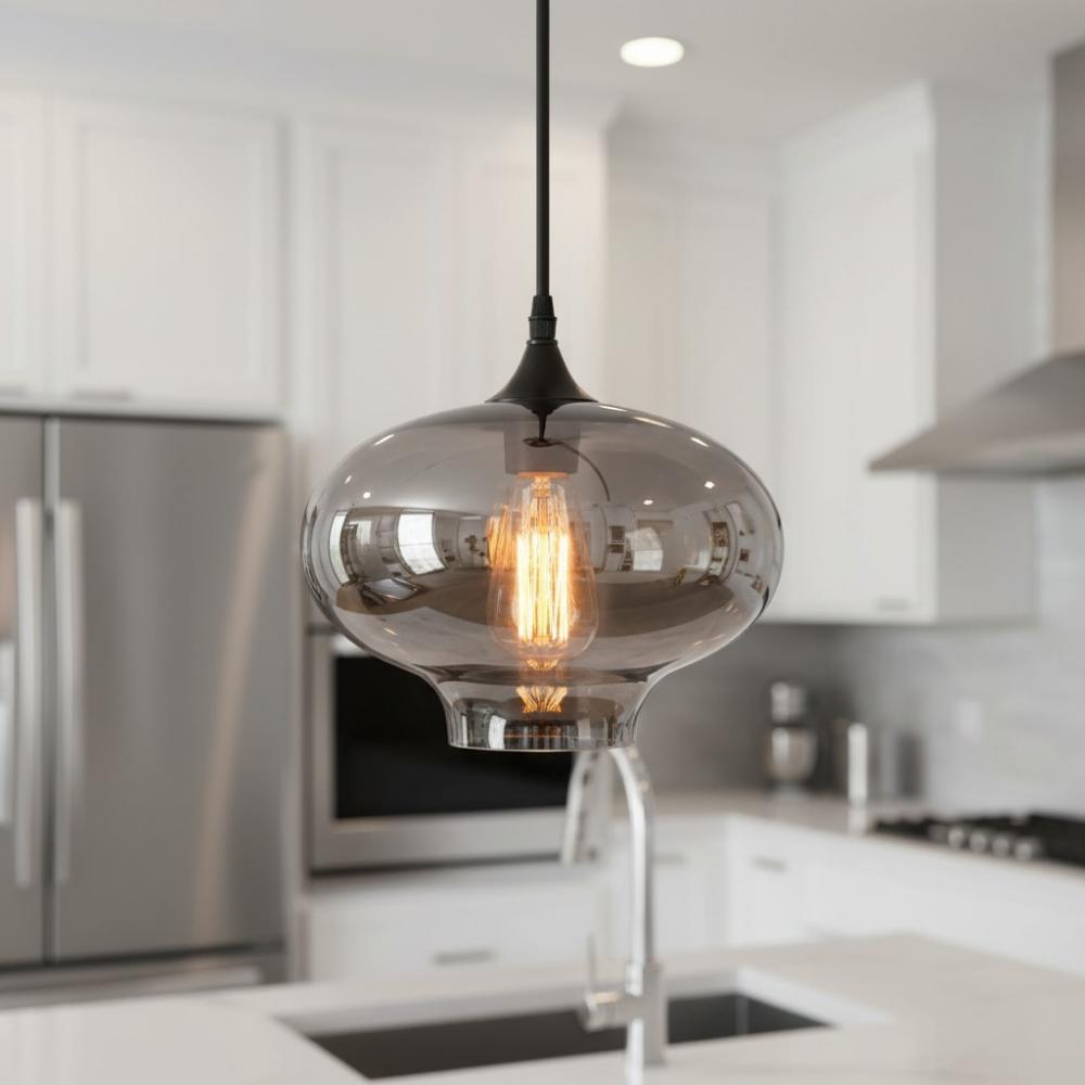 Pendul Smoke Glass Drop 3 x E27