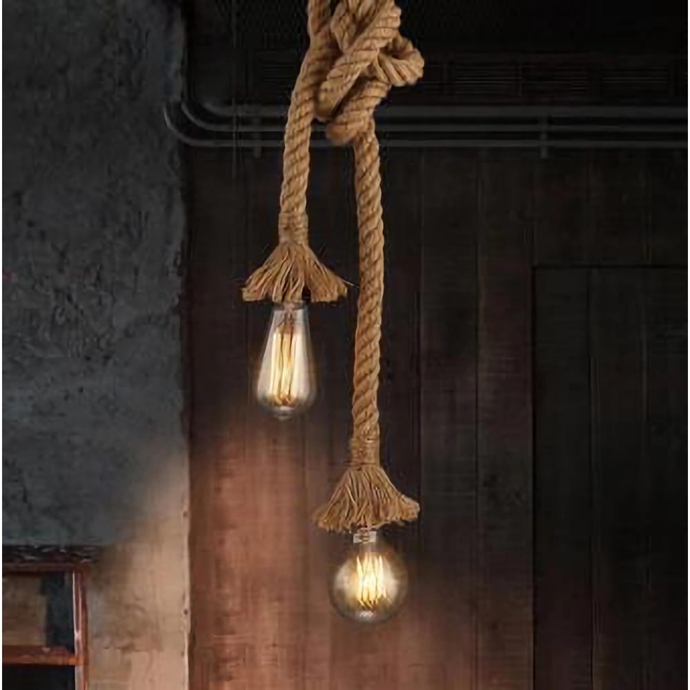 Pendul rustic dublu E27