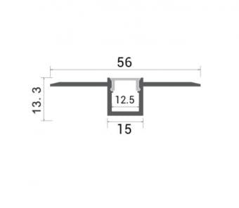 Profil LED 2m incastrat sub tencuiala