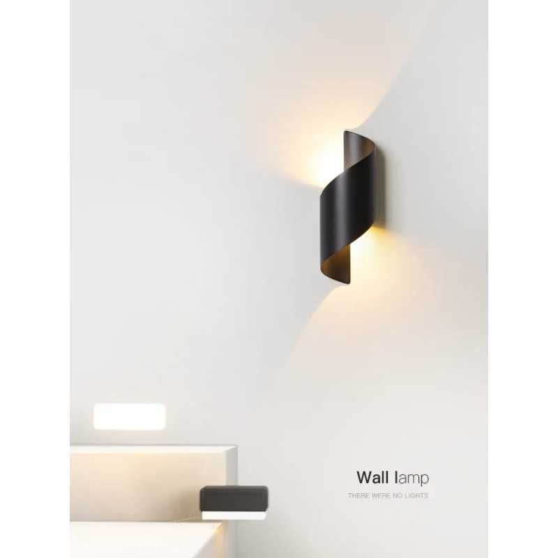 Aplica LED de fatada Spirala alba/neagra 10W