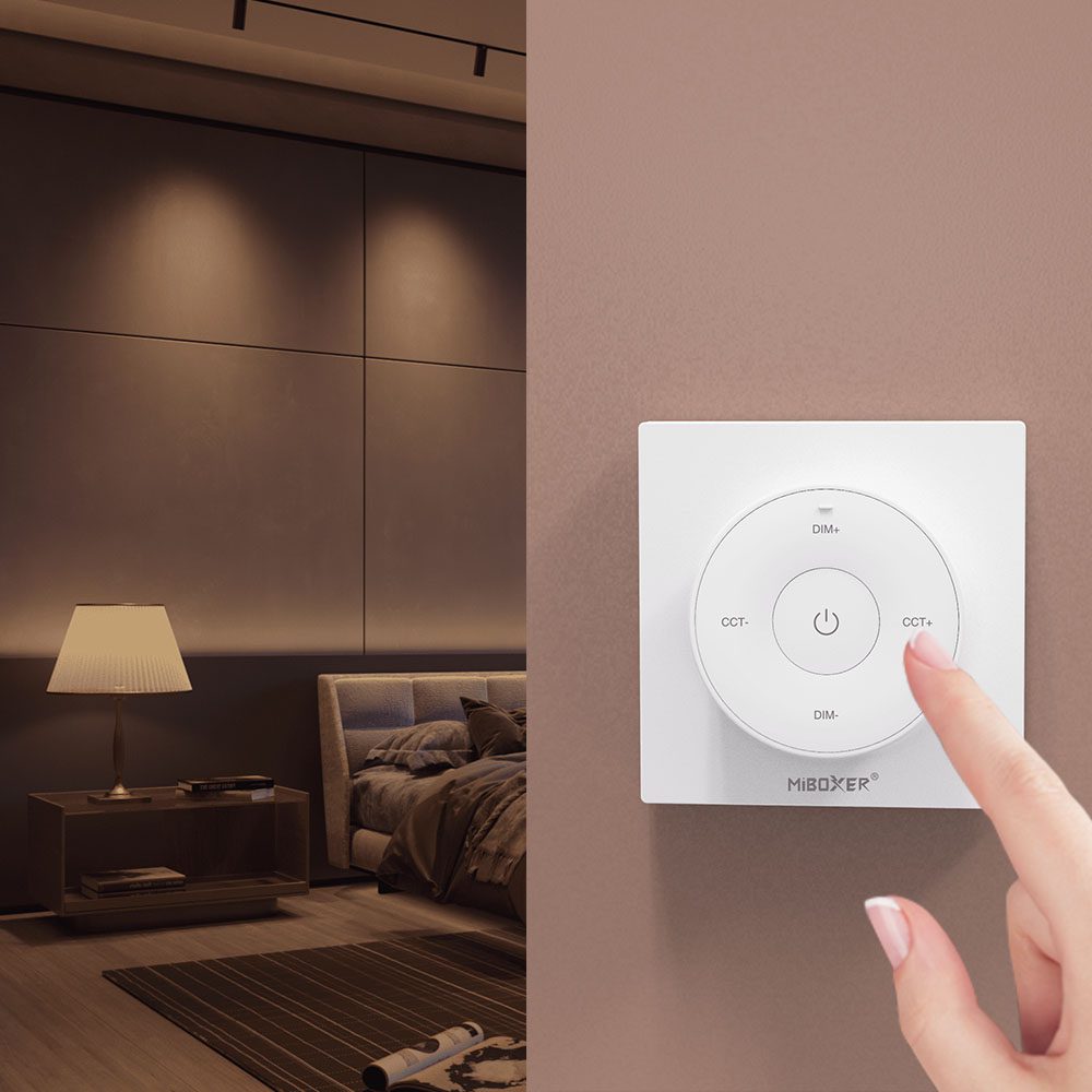 Variator de perete cu telecomanda detasabila MiLight RF alba