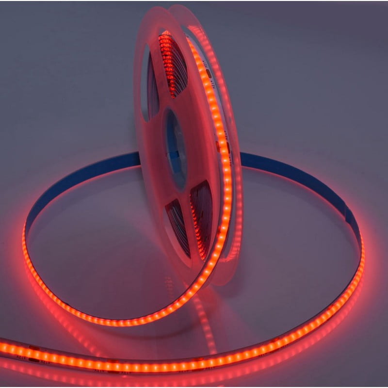 Rola 5m Banda LED COB Rosu 12V - 320 led/m, 10W/m