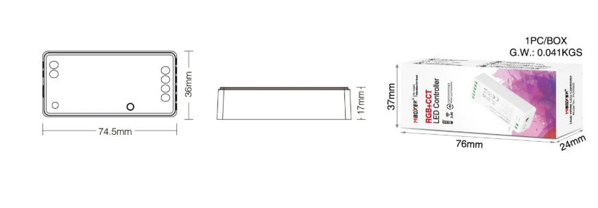 Controler multizona RGB CCT RF MiLight 12A ECO