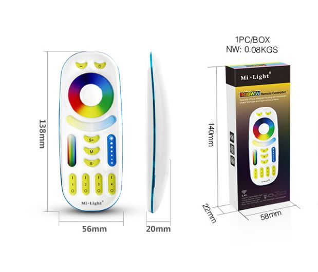 Telecomanda 4 zone MiLight RF alba