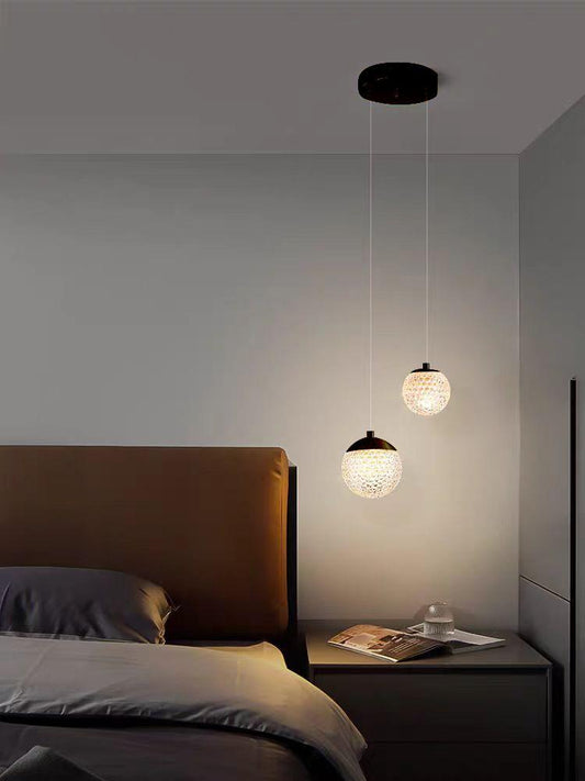 Lustra 2 globuri cristal moderna neagra