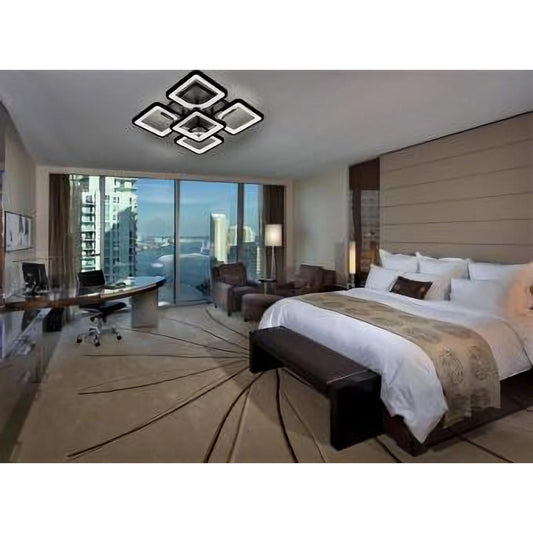 Lustra LED BigM dimabila cu telecomanda 3 functii 120W aplicatie Neagra