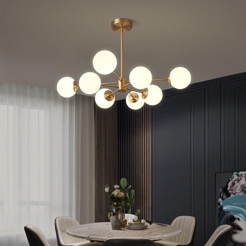 Lustra LED Modern LUX 8 Globuri Gold