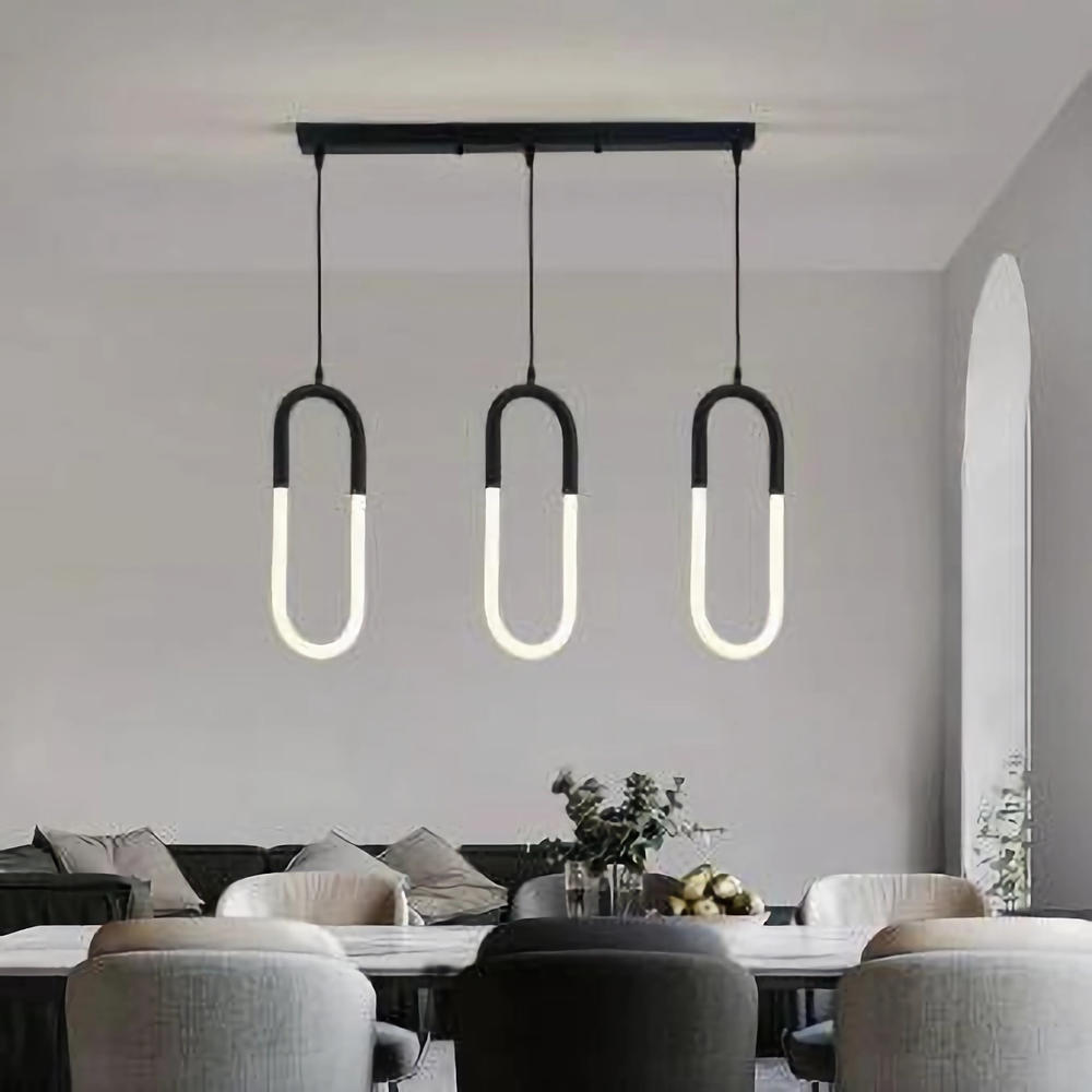 Lustra LED Moderna liniara cu telecomanda CCT neagra 54W