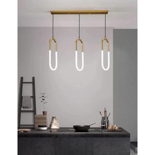 Lustra LED Moderna liniara cu telecomanda CCT gold 54W