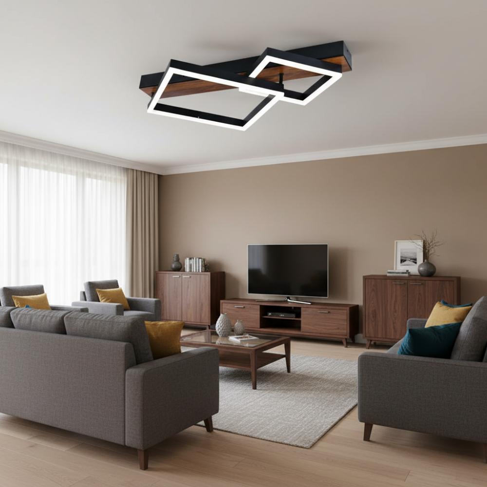 Lustra LED Frame Wood Duo 72W CCT