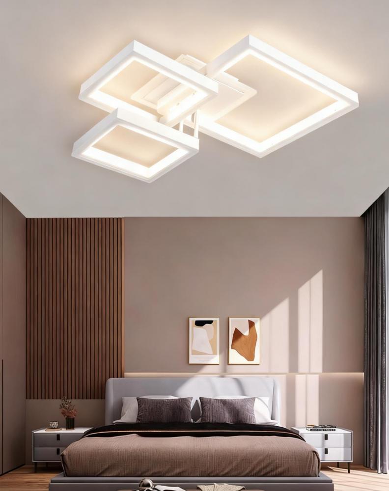 Lustra LED cu telecomanda Square Fusion alba 122W
