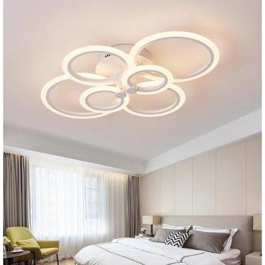 Lustra LED dimabila cu telecomanda 3 functii Alba 132W