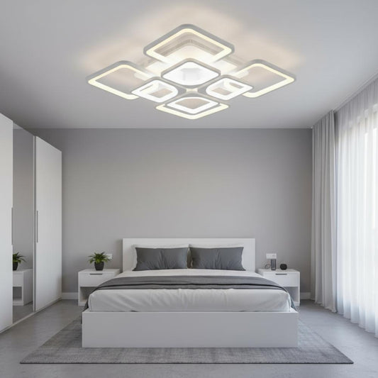 Lustra LED CCT cu telecomanda alba 160W