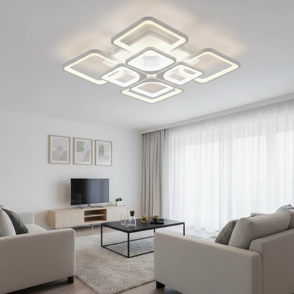 Lustra LED CCT cu telecomanda alba 160W