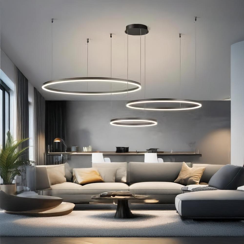 Lustra LED dimabila cu telecomanda CCT 40x60x80cm Maro 102W