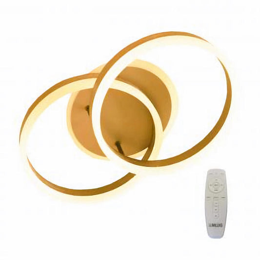 Lustra LED dimabila cu telecomanda 3 functii Gold 120W