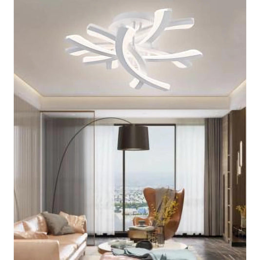 Lustra LED CCT cu telecomanda Kanji alba 120W