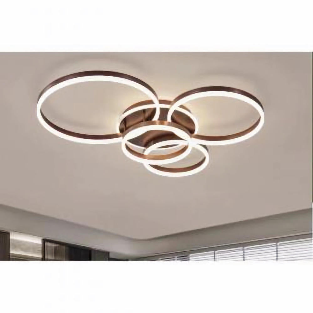 Lustra LED dimabila cu telecomanda 3 functii maro 180W