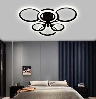 Lustra LED CCT neagra 84W