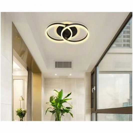 Lustra LED 120W - 4 functii, dimabila cu telecomanda - Negru