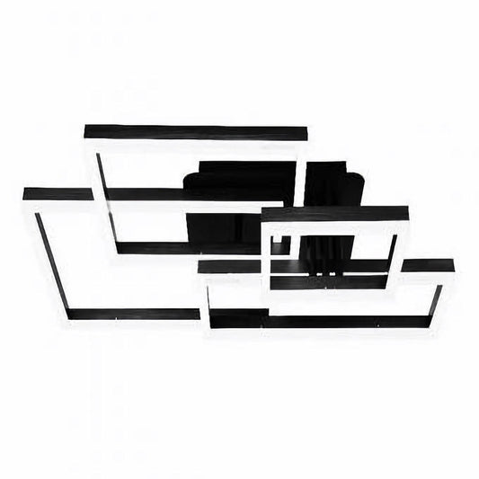 Lustra LED CCT cu telecomanda neagra 150W