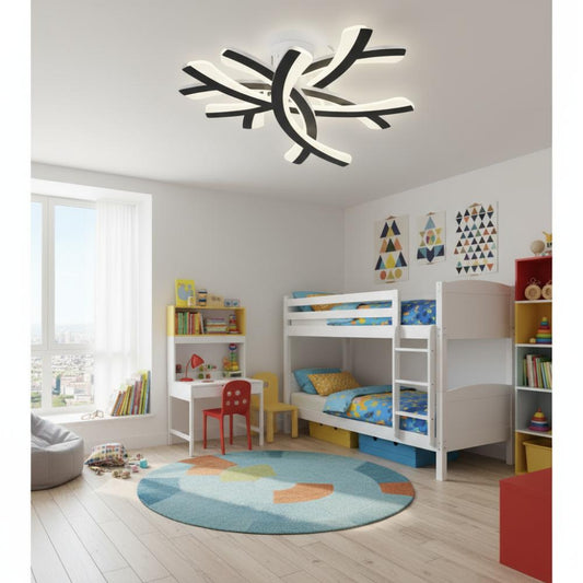 Lustra LED CCT cu telecomanda Kanji neagra 120W